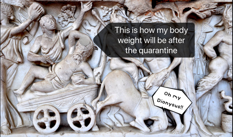 Sarcophagus with Dionysiac procession.  Ca. 160-170 AD.  Baths of Diocletian, Rome.  Meme by Chuchen Song.